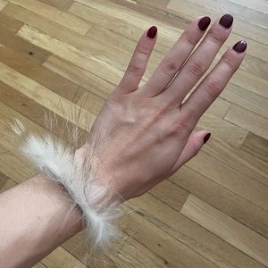 Salvatore Ferragamo fur and metal bangle